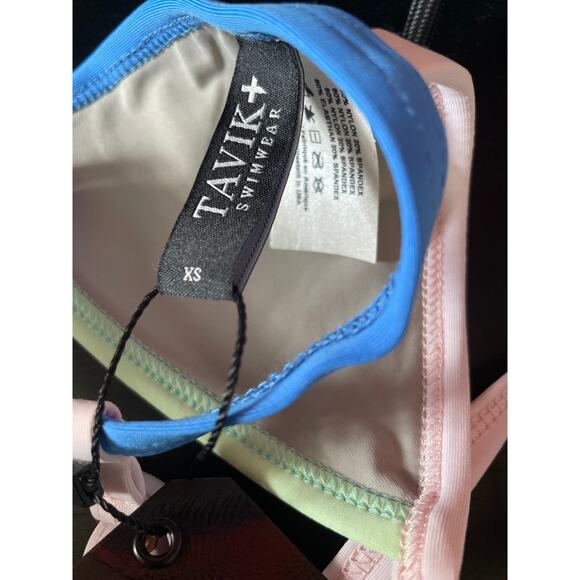 Tavik Jett Triangle Swim Top Color Blocked Sand XS - Picture 5 of 6